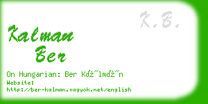 kalman ber business card